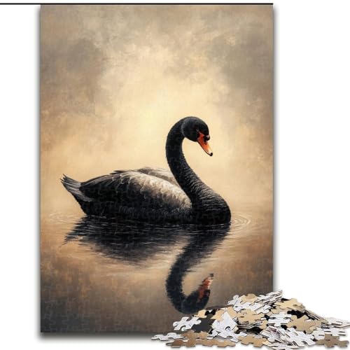 Puzzle 1000 Teile für Teenager, Geschenke, Schwarzer Schwan, Stressabbau, schwierige Herausforderung, Heimdekorationsspielzeug (Größe 26x38cm) von LYXIANY
