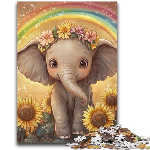 Puzzle 1000 Teile für Teenager, Geschenke, Sonnenblumen-Elefant, für Kinder ab 14 Jahren, Quizspiel, Spaß für Aktivitäten zu Hause, Geburtstagsgeschenk, Reisegeschenke, 38x26cm Puzzle 1000 Teile für Teenager, Geschenke, Sonnenblumen-Elefant, für Kinder ab 14 Jahren, Quizspiel, Spaß für Aktivitäten zu Hause, Geburtstagsgeschenk, Reisegeschenke, 38x26cm von LYXIANY