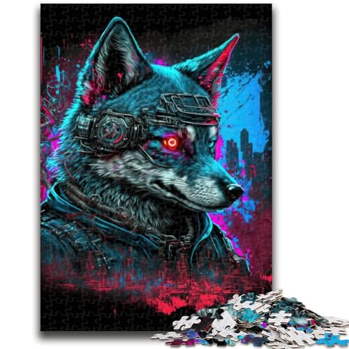 Puzzle 1000 Teile für Teenager, Geschenke, Wolf Neon, für Kinder ab 14 Jahren, Quizspiel, Spaß für zu Hause, Aktivitäten, Geburtstagsgeschenk, Reisegeschenke, 50x75cm von LYXIANY
