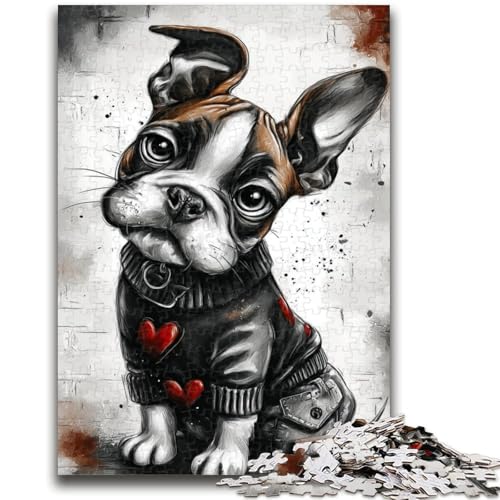 Puzzle 1000 Teile für Teenager, Geschenke zum Stressabbau, Happy Boxer Puppy, schwierige Herausforderung, ganze Familie, 38x26cm von LYXIANY