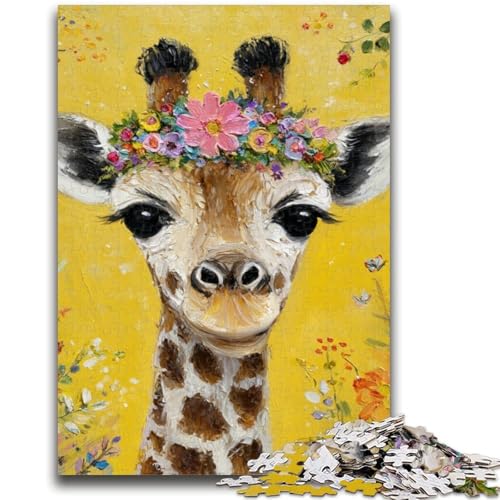 Puzzle 1000 Teile für Teenager, Giraffen-Ölgemälde, für Kinder ab 14 Jahren, Quizspiel, Spaß bei Aktivitäten zu Hause, Geburtstagsgeschenk, Reisegeschenke, 50x75cm von LYXIANY