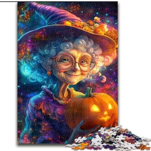 Puzzle 1000 Teile für Teenager, Halloween-Oma, Spielzeug, Lernspiele, Stressabbau, Eltern-Kind-Interaktion (Größe 26x38cm) von LYXIANY