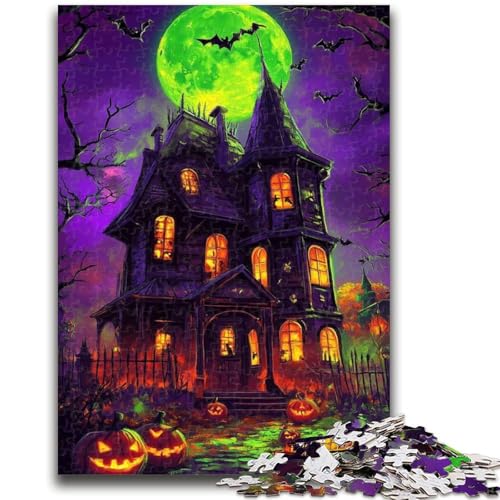 Puzzle 1000 Teile für Teenager, Halloween-Schloss, Dekomprimierendes, intellektuelles Lernspielzeug, tolle Geschenke und Spielzeuge, 26x38cm von LYXIANY