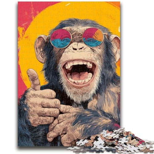 Puzzle 1000 Teile für Teenager, Happy Chimpanzee-Spielzeug, Denkspiel zur Heimdekoration, für Kinder ab 14 Jahren, 50x75cm Puzzle 1000 Teile für Teenager, Happy Chimpanzee-Spielzeug, Denkspiel zur Heimdekoration, für Kinder ab 14 Jahren, 50x75cm von LYXIANY