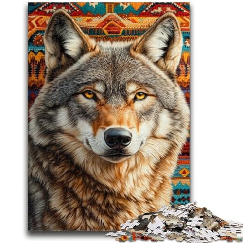 Puzzle 1000 Teile für Teenager, Indischer Wolf, Lernspiele, Heimdekoration, Künstlersammlung, Bildende Kunst, 26x38cm von LYXIANY