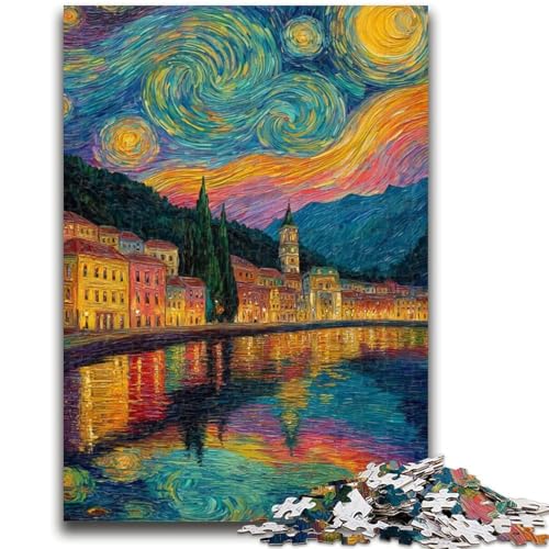 Puzzle 1000 Teile für Teenager, Italien unter dem Nachthimmel, Familienspiel, Stressabbau, schwierige Herausforderung, Künstlersammlung, bildende Kunst, 26x38cm Puzzle 1000 Teile für Teenager, Italien unter dem Nachthimmel, Familienspiel, Stressabbau, schwierige Herausforderung, Künstlersammlung, bildende Kunst, 26x38cm von LYXIANY
