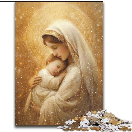 Puzzle 1000 Teile für Teenager, Jungfrau Maria, Spiele, Spielzeug, Geschenk, einzigartige Geburtstags- und Geschenkideen für Kinder ab 14 Jahren (Größe 26x38cm) von LYXIANY