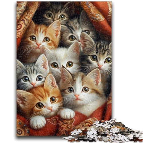 Puzzle 1000 Teile für Teenager, Kätzchen, Stressabbau, schwierige Herausforderung, gutes Geschenk für die ganze Familie, 38x26cm von LYXIANY