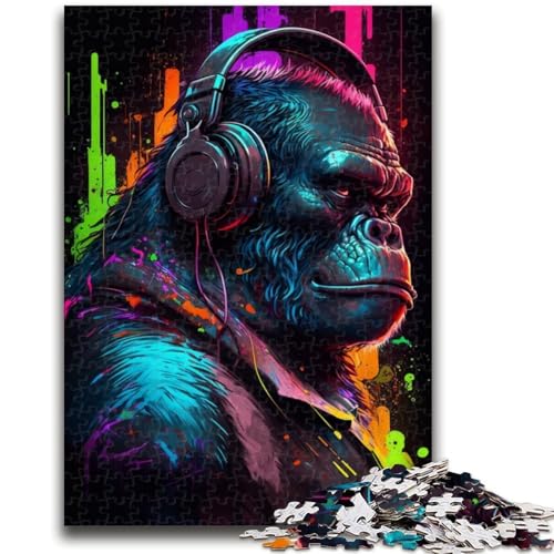 Puzzle 1000 Teile für Teenager, Kopfhörer, Gorilla, Familienspaß, Aktivitäten zu Hause, Geburtstagsgeschenk, Reisegeschenk, für Kinder und Jugendliche ab 14 Jahren, 50x75cm von LYXIANY