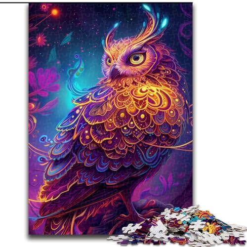 Puzzle 1000 Teile für Teenager, Kunst, psychedelische Eule, hilft dem Gehirn, süchtig machendes Spielzeug zu trainieren, um Geduld zu fördern und das Gedächtnis zu verbessern, 50x75cm Puzzle 1000 Teile für Teenager, Kunst, psychedelische Eule, hilft dem Gehirn, süchtig machendes Spielzeug zu trainieren, um Geduld zu fördern und das Gedächtnis zu verbessern, 50x75cm von LYXIANY