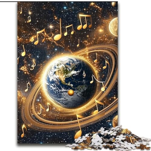 Puzzle 1000 Teile für Teenager, Musik, Galaxie, Erde, Familienspiel, Stressabbau, schwierige Herausforderung, stärkt die Liebe zwischen Paaren (Größe 50x75cm) von LYXIANY