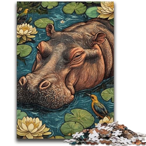 Puzzle 1000 Teile für Teenager, Nilpferd-Spielzeug, Denkspiel zur Heimdekoration, für Kinder ab 14 Jahren, 50x75cm von LYXIANY