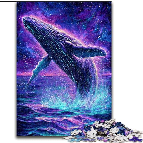 Puzzle 1000 Teile für Teenager, Psychedelischer Wal, Spiele, Spielzeug, Geschenk, einzigartige Geburtstags- und Geschenkideen für Kinder ab 14 Jahren (Größe 50x75cm) von LYXIANY