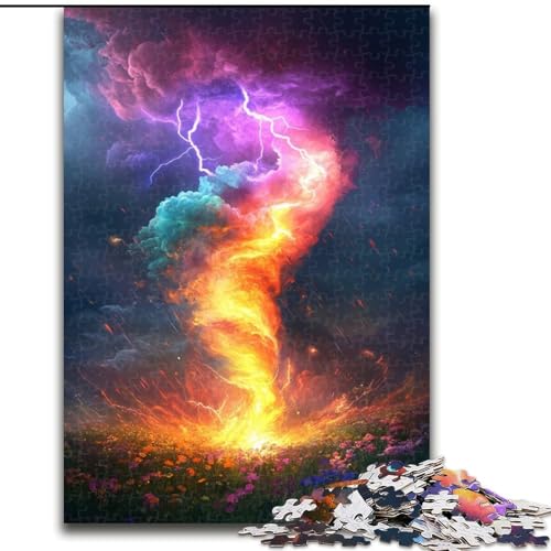 Puzzle 1000 Teile für Teenager, Regenbogen-Tornado, Elefantenspielzeug, Denkspiel, Geburtstagsgeschenk, Geschenke, Wandkunst für Kinder ab 14 Jahren (Größe 50x75cm) von LYXIANY