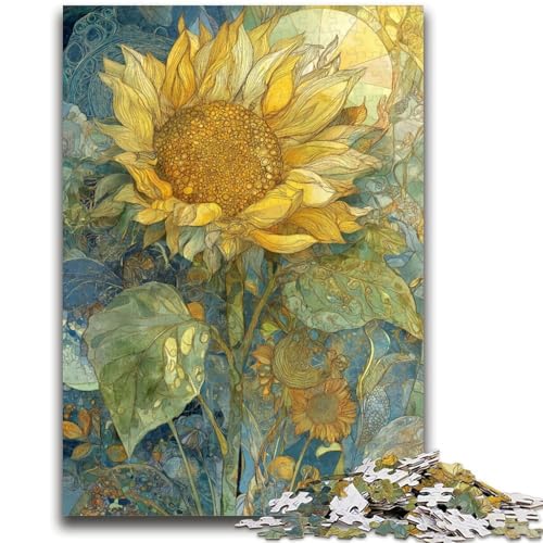 Puzzle 1000 Teile für Teenager, Retro-Sonnenblumen, Lernspielzeug, einzigartige Heimdekoration und Geschenke für Kinder ab 14 Jahren, 26x38cm von LYXIANY