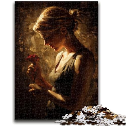 Puzzle 1000 Teile für Teenager, Rosenmädchen, ab 14 Jahren, Quizspiel, Spaß für zu Hause, Aktivitäten, Geburtstagsgeschenk, Reisegeschenke, 26x38cm Puzzle 1000 Teile für Teenager, Rosenmädchen, ab 14 Jahren, Quizspiel, Spaß für zu Hause, Aktivitäten, Geburtstagsgeschenk, Reisegeschenke, 26x38cm von LYXIANY