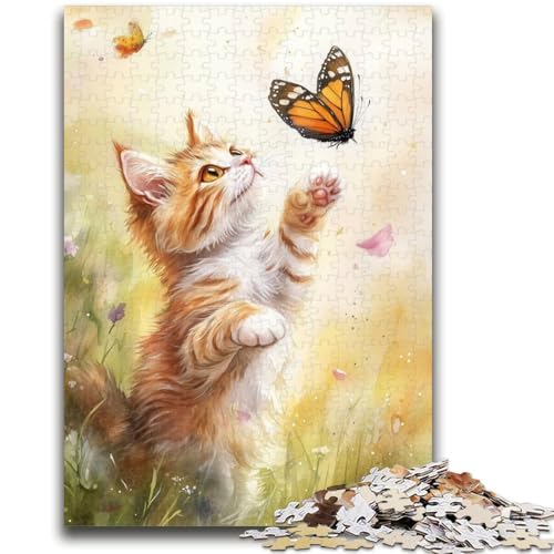 Puzzle 1000 Teile für Teenager, Schmetterlingskätzchen, ab 14 Jahren, Quizspiel, Spaß für zu Hause, Aktivitäten, Geburtstagsgeschenk, Reisegeschenke, 50x75cm von LYXIANY