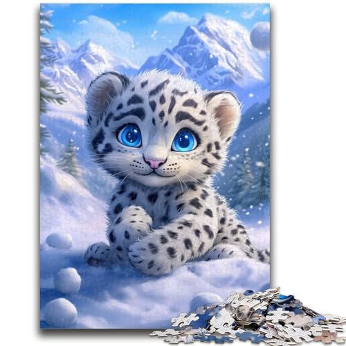 Puzzle 1000 Teile für Teenager, Schneeleopardenbaby, ab 14 Jahren, Quizspiel, Spaß für zu Hause, Geburtstagsgeschenk, Reisegeschenke, 50x75cm von LYXIANY