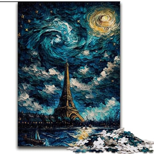 Puzzle 1000 Teile für Teenager, See am Eiffelturm, für Kinder ab 14 Jahren, Lernspiel, Herausforderung, Spielzeug, Geschenk zum Geburtstag (Größe 26x38cm) von LYXIANY
