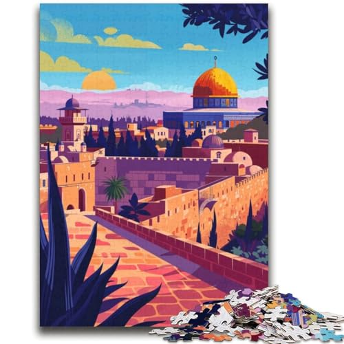 Puzzle 1000 Teile für Teenager, Skyline von Jerusalem, Lernspiel, Herausforderung, Spielzeug, Geschenk für die ganze Familie (Größe 38x52cm) von LYXIANY
