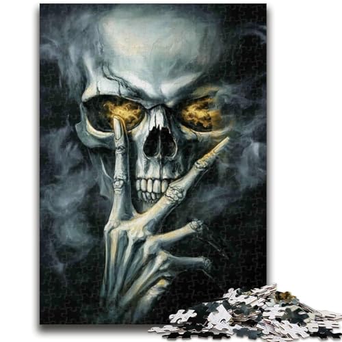 Puzzle 1000 Teile für Teenager, Smoky Skull, ab 14 Jahren, Quizspiel, Spaß für zu Hause, Geburtstagsgeschenk, Reisegeschenk, 26x38cm von LYXIANY