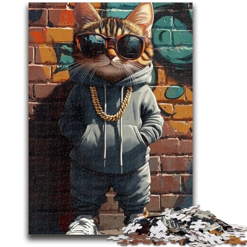 Puzzle 1000 Teile für Teenager, Straßenkatze, ab 14 Jahren, Quizspiel, Spaß für zu Hause, Aktivitäten, Geburtstagsgeschenk, Reisegeschenke, 50x75cm von LYXIANY