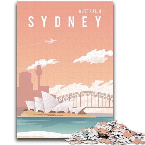Puzzle 1000 Teile für Teenager, Sydney, ab 14 Jahren, Quizspiel, Spaß für zu Hause, Geburtstagsgeschenk, Reisegeschenk (Größe 38x26cm) von LYXIANY