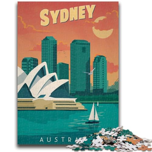 Puzzle 1000 Teile für Teenager, Sydney, ab 14 Jahren, Quizspiel, Spaß für zu Hause, Geburtstagsgeschenk, Reisegeschenk (Größe 50x75cm) von LYXIANY