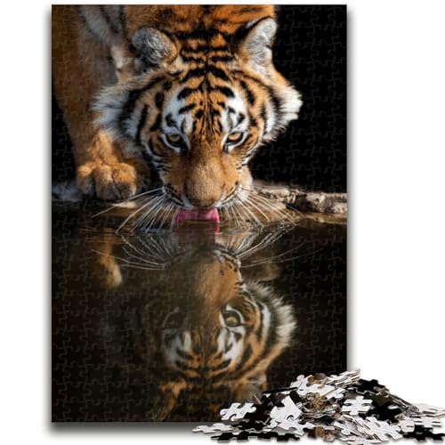 Puzzle 1000 Teile für Teenager, Tigerreflexion, ab 14 Jahren, Quizspiel, Spaß für zu Hause, Aktivitäten, Geburtstagsgeschenk, Reisegeschenke, 26x38cm von LYXIANY