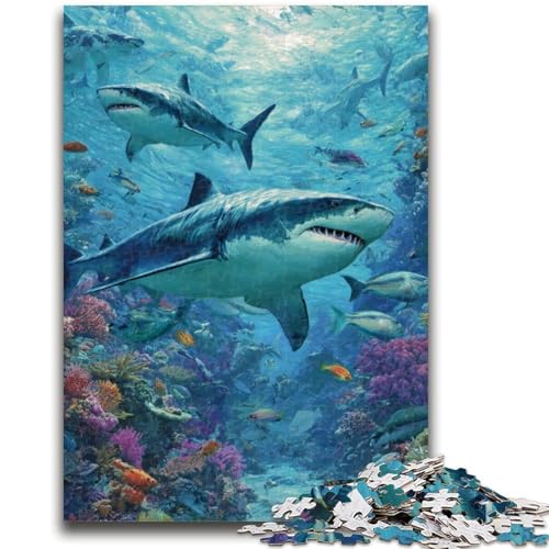 Puzzle 1000 Teile für Teenager, Unterwasserhai, ab 14 Jahren, Denksportspiel, Erwachsene und Teenager, 50x75cm Puzzle 1000 Teile für Teenager, Unterwasserhai, ab 14 Jahren, Denksportspiel, Erwachsene und Teenager, 50x75cm von LYXIANY