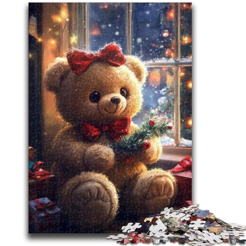 Puzzle 1000 Teile für Teenager, Weihnachts-Teddybär, ab 14 Jahren, Quizspiel, Spaß für Zuhause, Geburtstagsgeschenk, Reisegeschenk, 26x38cm von LYXIANY