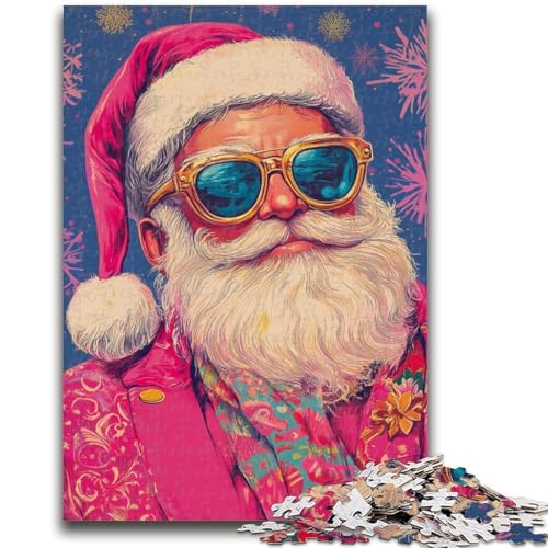 Puzzle 1000 Teile für Teenager, Weihnachtsmann mit Brille, ab 14 Jahren, Quizspiel, Spaß für zu Hause, Geburtstagsgeschenk, Reisegeschenk, 26x38cm von LYXIANY