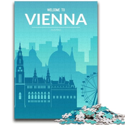 Puzzle 1000 Teile für Teenager, Wien, Österreich, ab 14 Jahren, Quizspiel, Spaß für zu Hause, Geburtstagsgeschenk, Reisegeschenk (Größe 38x52cm) von LYXIANY
