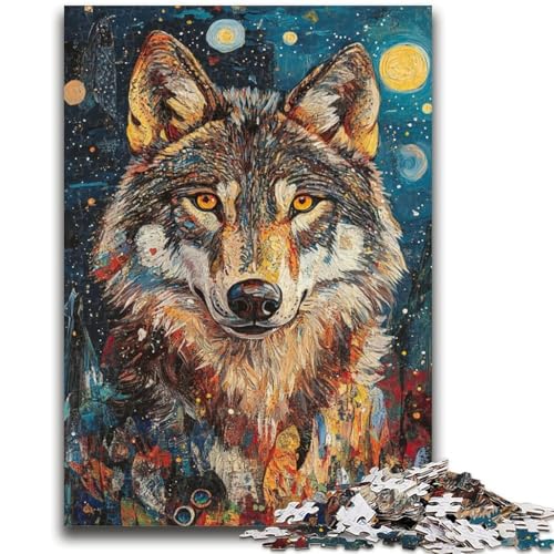 Puzzle 1000 Teile für Teenager, Wolf-Kunstspielzeug, Denkspiel zur Heimdekoration, für Kinder ab 14 Jahren, 26x38cm von LYXIANY