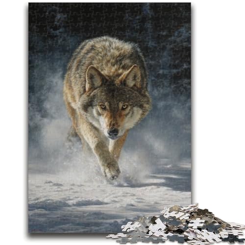 Puzzle 1000 Teile für Teenager, Wolf im Schnee, ab 14 Jahren, Quizspiel, Spaß für zu Hause, Geburtstagsgeschenk, Reisegeschenk, 50x75cm von LYXIANY