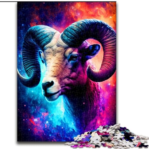 Puzzle 1000 Teile für Teenager, Ziege, Dekomprimierendes intellektuelles Lernspielzeug, Geburtstagsgeschenk, Geschenke (Größe 50x75cm) von LYXIANY