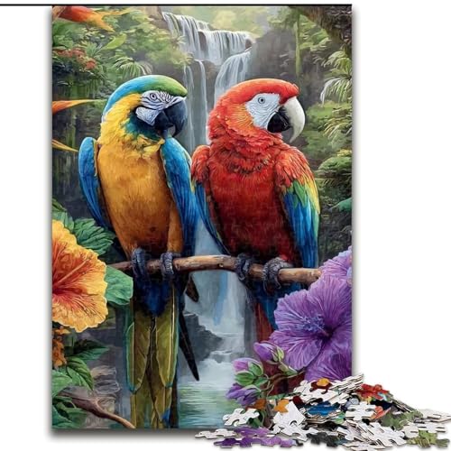Puzzle 1000 Teile für Teenager, Zwei Papageien, Lernspiele, Heimdekoration, ganze Familie (Größe 26x38cm) von LYXIANY