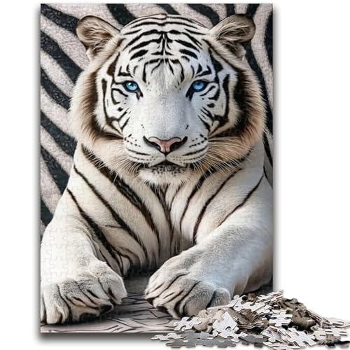 Puzzle 1000 Teile für Teenager, weißer Tiger, anspruchsvolles Spielspielzeug, ganze Familie, 26x38cm von LYXIANY