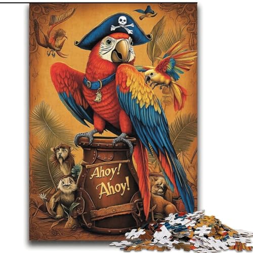 Puzzle 1000 Teile für Teenager-Geschenke, Papagei, Pirat, pädagogisches Familienspiel, geeignet für die Schreibtischdekoration, 38x52cm von LYXIANY