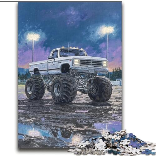Puzzle 1000 Teile für Teenager-Geschenke, Psychedelic Monster Truck, anspruchsvolles Spiel, ganze Familie, 38x52cm von LYXIANY