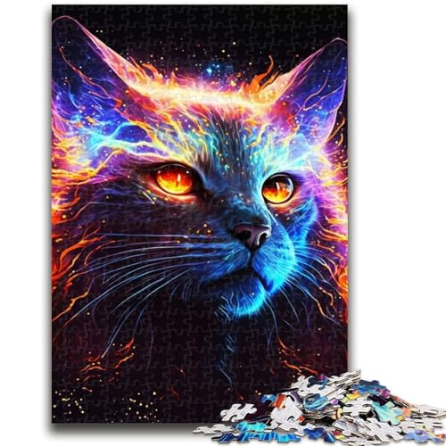 Puzzle 1000 Teile für Teenager-Geschenke, Regenbogen-Katzengesicht malen, Lernspiel, Herausforderung, Spielzeug, Wanddekoration, einzigartige Geburtstags, 50x75cm von LYXIANY