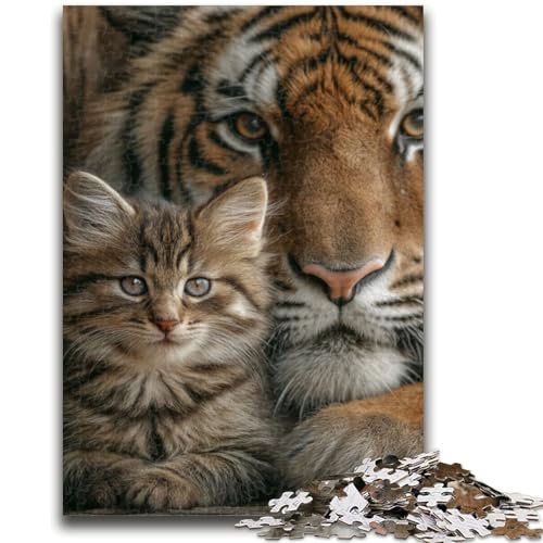 Puzzle 1000 Teile für Teenager-Geschenke, Tiger und Katze, für Alter 14+, Quizspiel, Spaß bei Heimaktivitäten, Geburtstagsgeschenk, Reisegeschenke, 50x75cm Puzzle 1000 Teile für Teenager-Geschenke, Tiger und Katze, für Alter 14+, Quizspiel, Spaß bei Heimaktivitäten, Geburtstagsgeschenk, Reisegeschenke, 50x75cm von LYXIANY