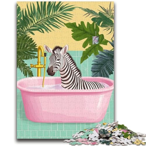Puzzle 1000 Teile für Teenager-Geschenke, Zebra in der Badewanne, für Kinder ab 14 Jahren, Quizspiel, Spaß bei Aktivitäten zu Hause, Geburtstagsgeschenk, Reisegeschenke, 38x26cm von LYXIANY