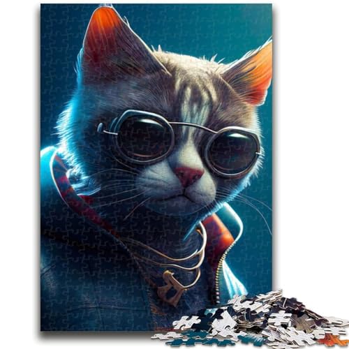 Puzzle 1000 Teile für Teenager-Geschenke Die Coole Katze Lernspiel Herausforderung Spielzeug Wanddekoration Einzigartige Geburtstags 38x26cm Puzzle 1000 Teile für Teenager-Geschenke Die Coole Katze Lernspiel Herausforderung Spielzeug Wanddekoration Einzigartige Geburtstags 38x26cm von LYXIANY