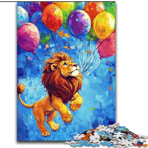 Puzzle 1000 Teile für Teenager Geschenke Heißluftballon Löwe, für und ab 14 Jahren Pädagogisches Lernspielzeug Familienspiele Geburtstagsgeschenk (Größe 50x75cm) von LYXIANY
