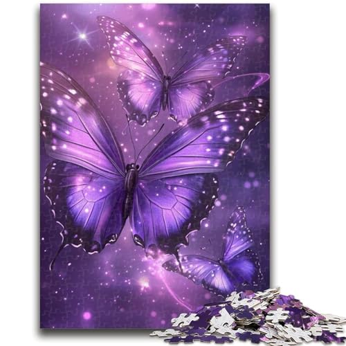 Puzzle 1000 Teile für Teenager-Geschenke Lila Magischer Schmetterling Geeignet für Kinder ab 14 Jahren Familienspiele Gut als Geschenk für die ganze Familie 26x38cm von LYXIANY