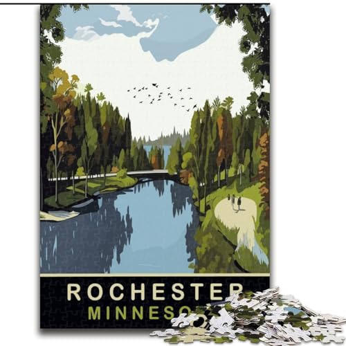 Puzzle 1000 Teile für Teenager-Geschenke Rochester Park Minnesota für und ab 14 Jahren Spielspielzeug, ganze Familie eignet (50x75cm) 1000 Teile von LYXIANY