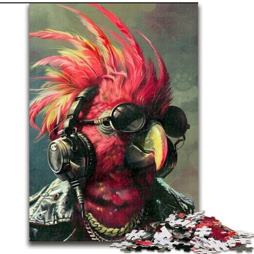 Puzzle 1000 Teile für Teenager-Geschenke Roter Papagei, Familienunterhaltungsspielzeug ganze Familie 50x75cm von LYXIANY