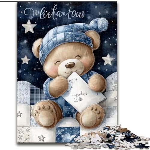 Puzzle 1000 Teile für Teenager Geschenke Schlafender Teddy, für und ab 14 Jahren Pädagogisches Lernspielzeug Familienspiele Geburtstagsgeschenk (Größe 26x38cm) von LYXIANY