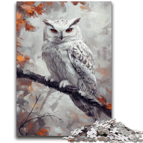 Puzzle 1000 Teile für Teenager Geschenke Weiße Eule für und ab 14 Jahren Anti-Stress-Spielzeug Weihnachtsgeburtstagsgeschenk 26x38cm von LYXIANY